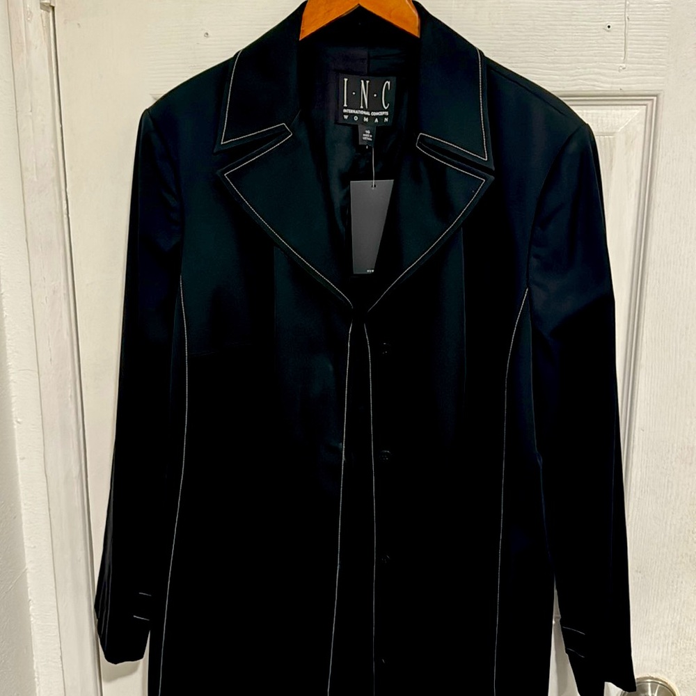 Brand new LNC BLACK LONG JACKET / COAT For Plus Women SIZE 16